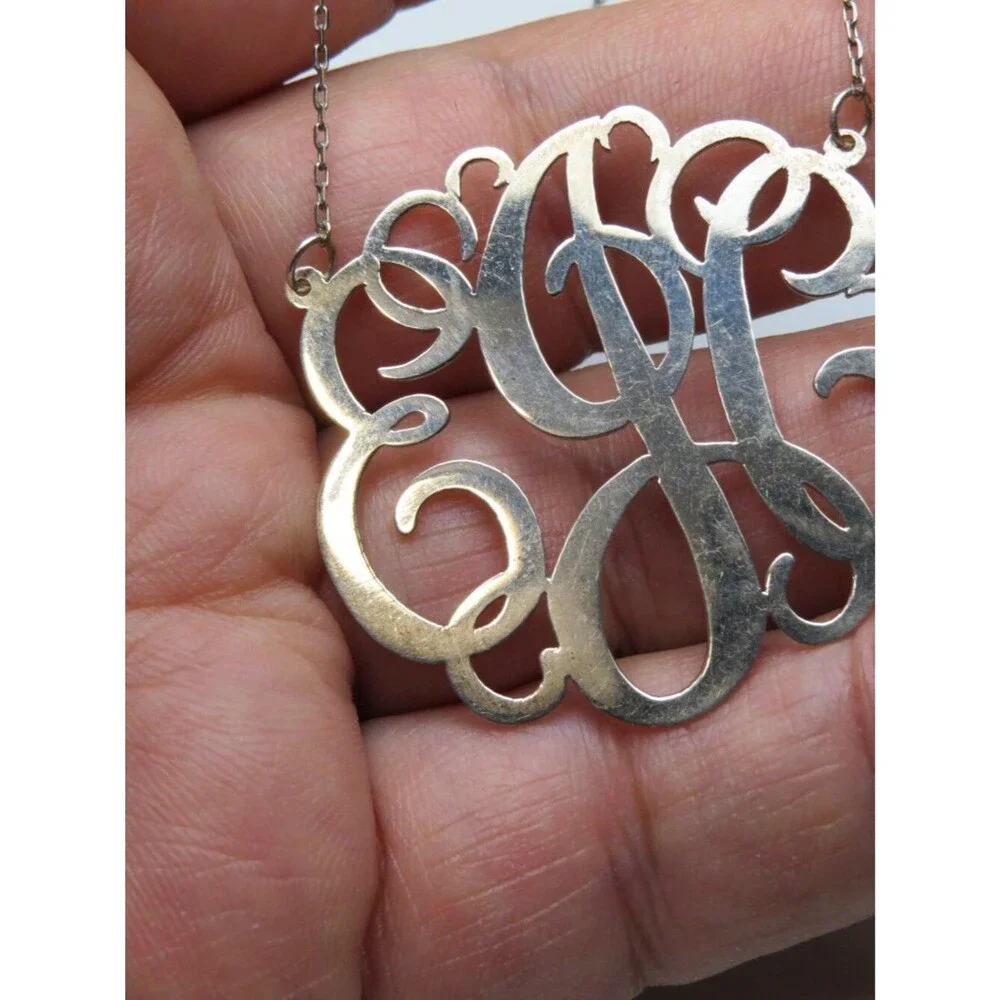 14k Initials E-J-C  Nameplate